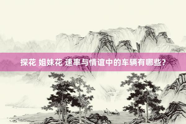探花 姐妹花 速率与情谊中的车辆有哪些？