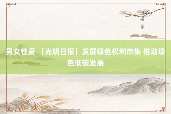 男女性爱 【光明日报】发展绿色权利市集 推动绿色低碳发展