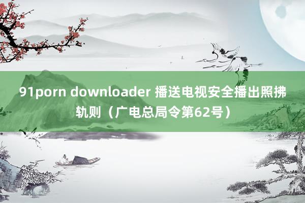 91porn downloader 播送电视安全播出照拂轨则（广电总局令第62号）