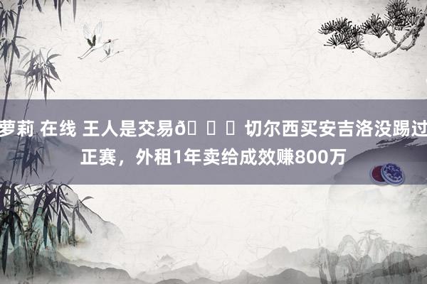 萝莉 在线 王人是交易😁切尔西买安吉洛没踢过正赛，外租1年卖给成效赚800万